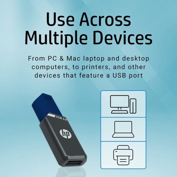 MEMORIA USB 3.0 HP X900W 128GB GRIS-AZUL - Imagen 3
