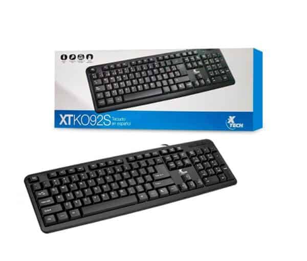 Teclado Xtech XTK-092S Windows Standard Cable Keyboard USB Negro Español