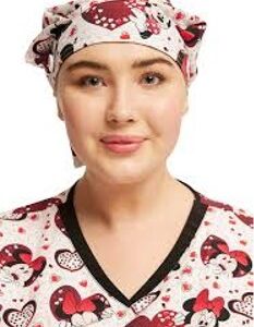 Gorro médico unisex Disney Rosado  estampado Mickey y Minie