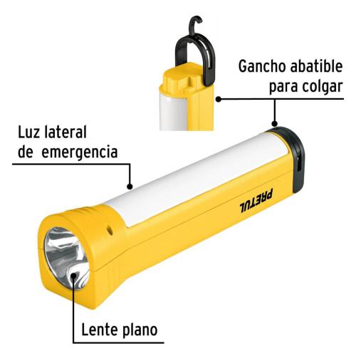 LINTERNA DE MANO PRETUL 2 EN 1 RECARGABLE LED 230 LUMENES - Imagen 3