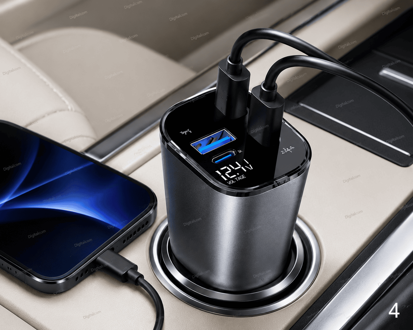CARGADOR RAPIDO PARA AUTOMOVIL 4 EN 1